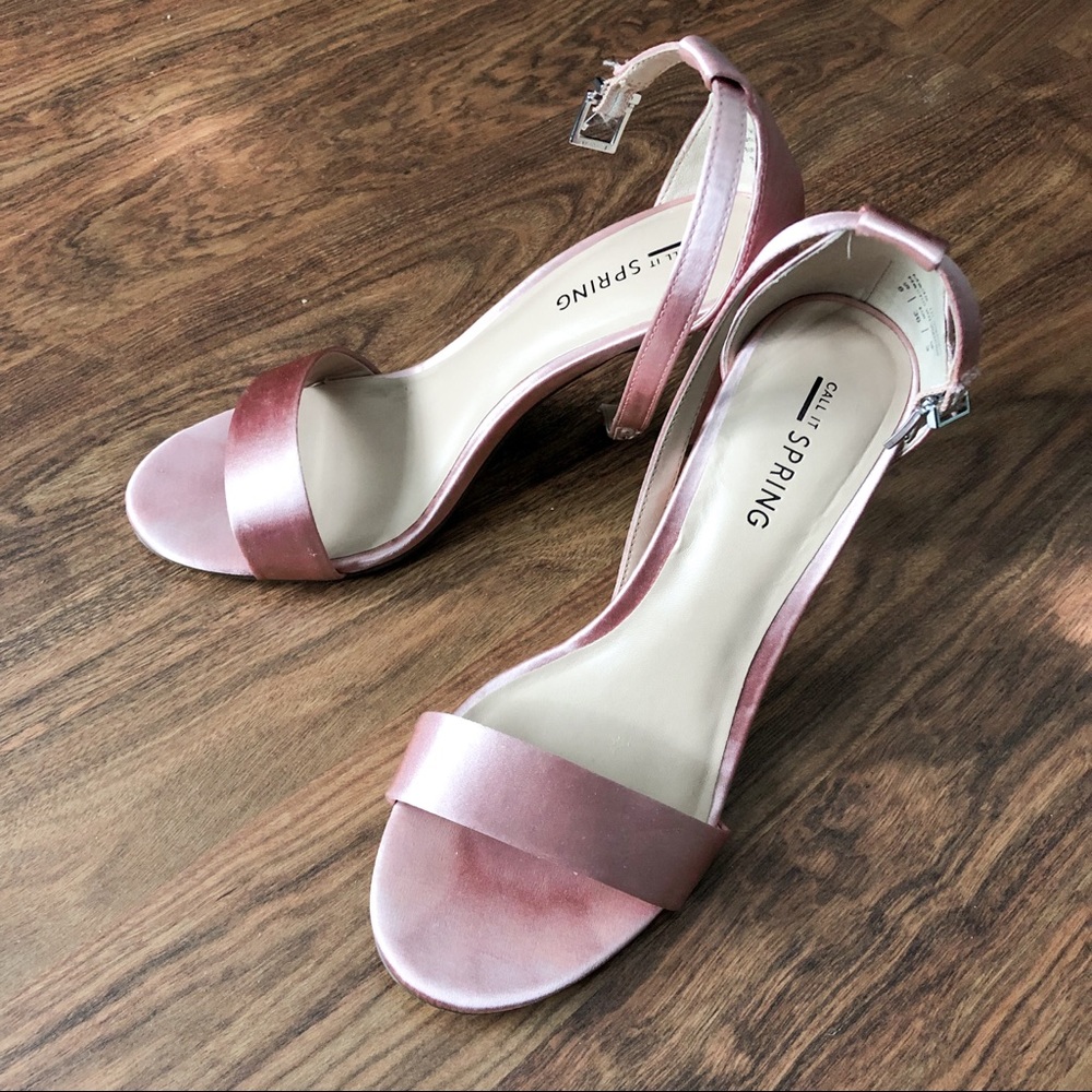 Call It Spring Pink Satin Heels